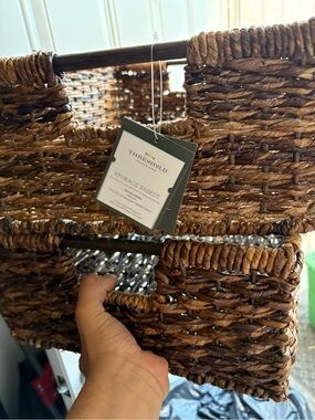 Set of 2 Dark brown woven storage baskets from Threshold